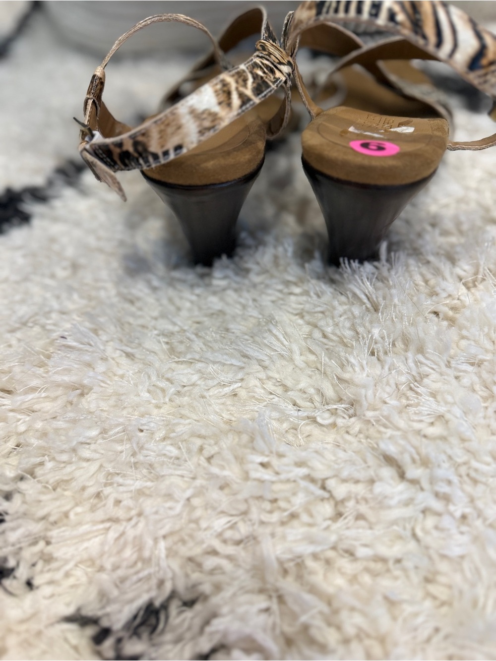 Aerosoles Heel Rest Mixed Animal Print Strappy Slingback Sandals Size 9 - Picture 8 of 11